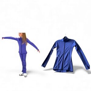 Jerry’s Ice Skating Slim Fit Full Zip Jacket Lightweight Stretch Thumbholes Top